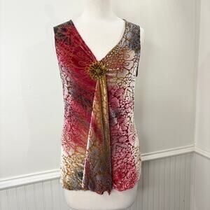 Julie Mango Vintage Size M Sleeveless Top Fairy Grunge Velvet Burnout Whimsigoth